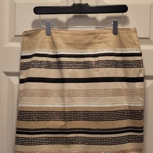 White House Black Market Shades of Brown with Sequence Straight 19" Skirt
